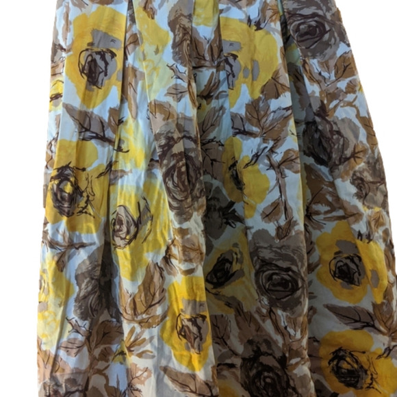 Maggy London Yellow Floral A-Line Cotton Dress 8 - Picture 3 of 8